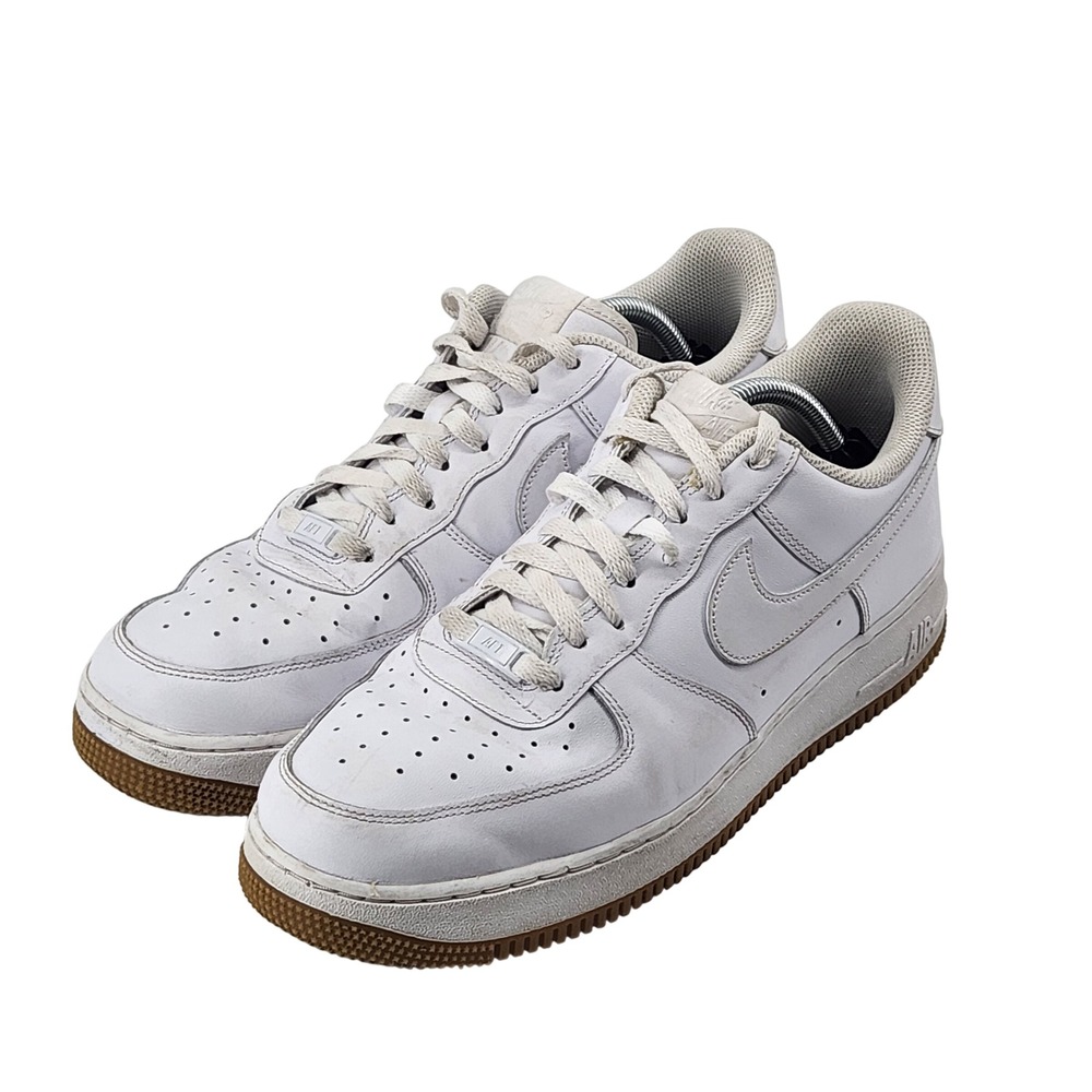 Nike Air Force 1 07 Low Mens 11 White DJ2739-100 Gum Sole Leather Sneakers
